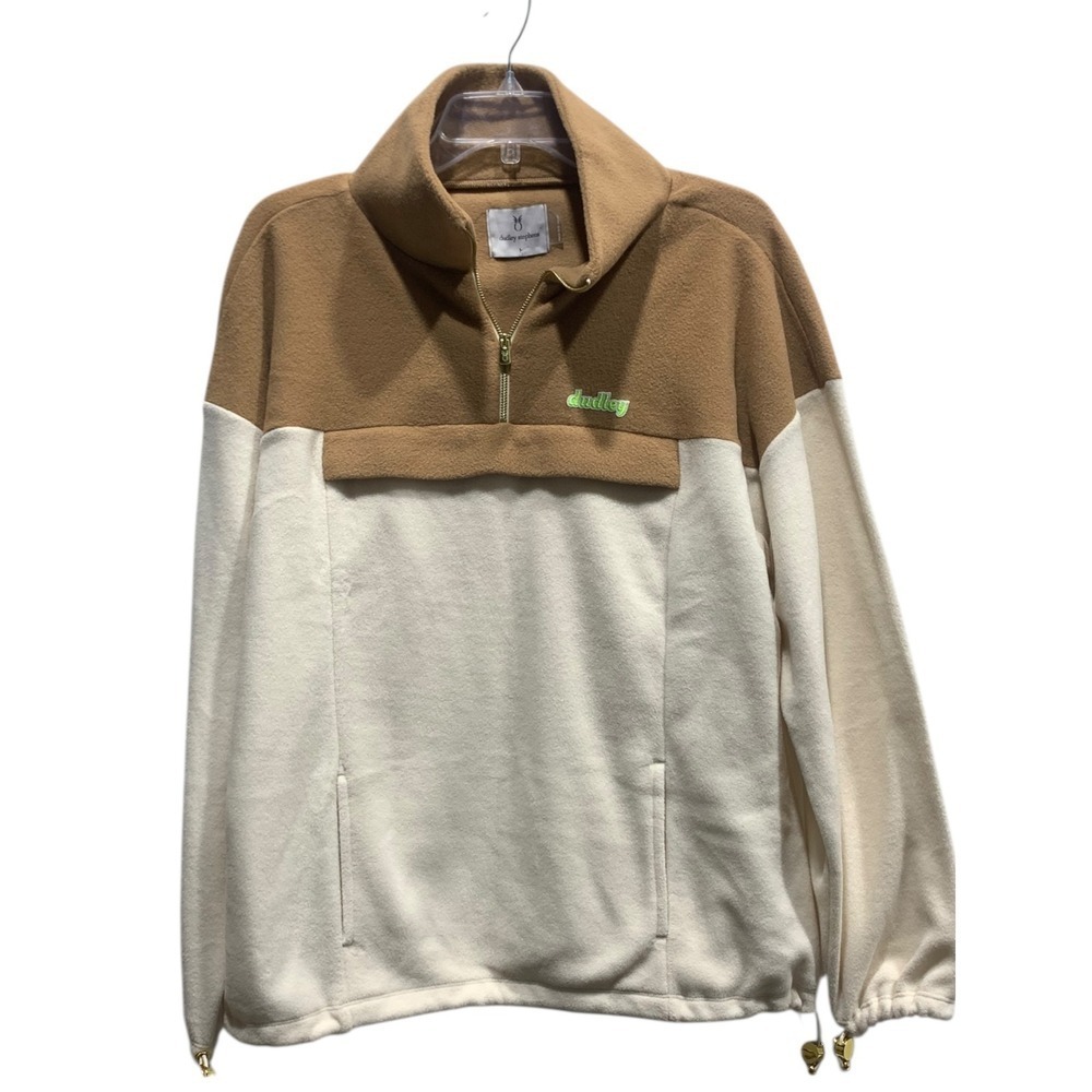 Dudley Stephens Whistler Pullover Beige and Tan Cream Size L Gold hardware